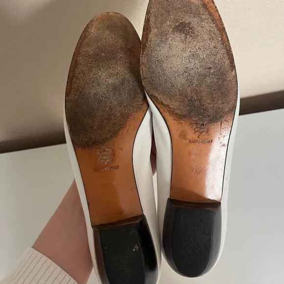 White salvatore ferraegamo ballet flats