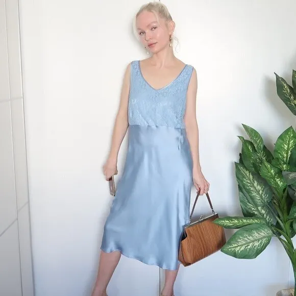 WinterSilks 100% silk and lace slip dress