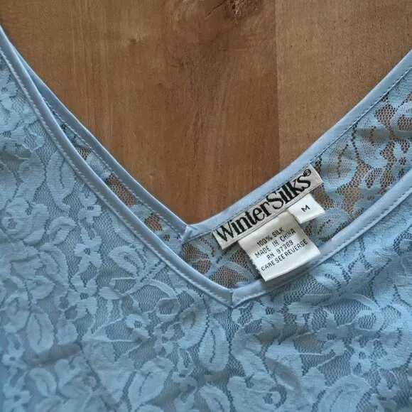 WinterSilks 100% silk and lace slip dress