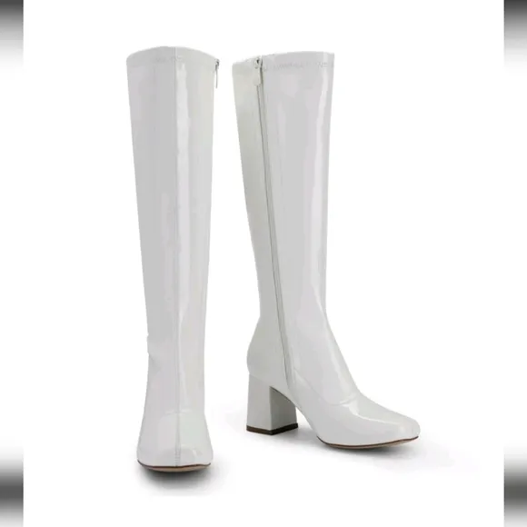 Women Gogo Boots Fashionable Square Toe Chunky Classic Knee High Boots For Women