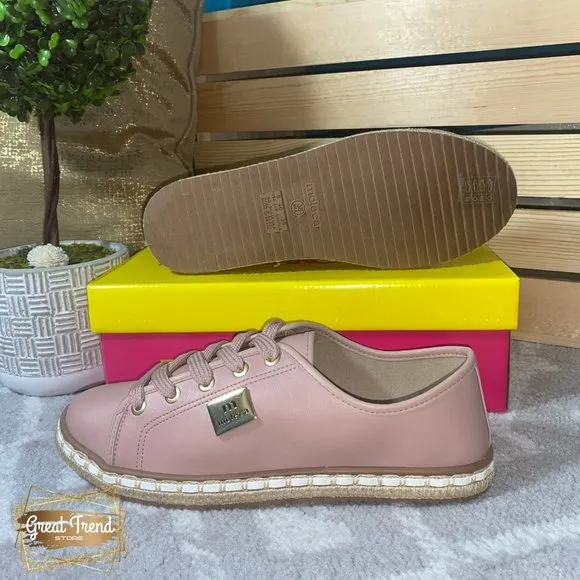 Women Pale Pink Espadrilles Casual Sneakers