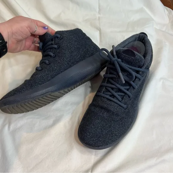 Women’s Allbirds blue washable wool high top sneakers size 10