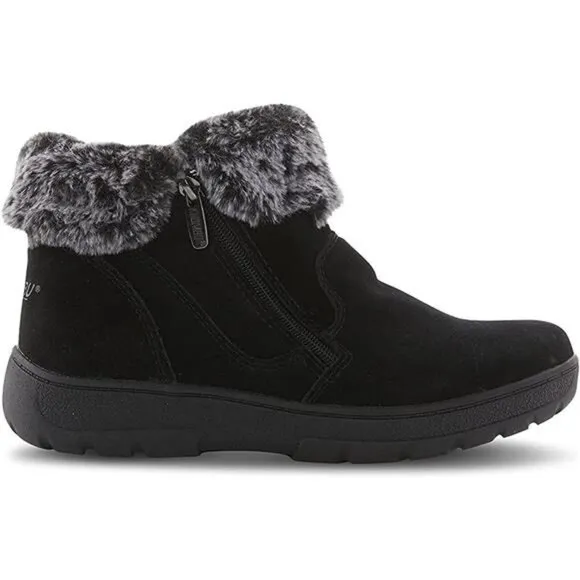 Women's Ankle Boots Faux Fur Shearling Lining Shoes, Black