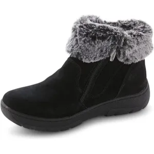 Women's Ankle Boots Faux Fur Shearling Lining Shoes, Black