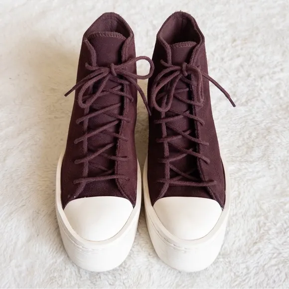 Women's Burgundy High-Top Sneakers