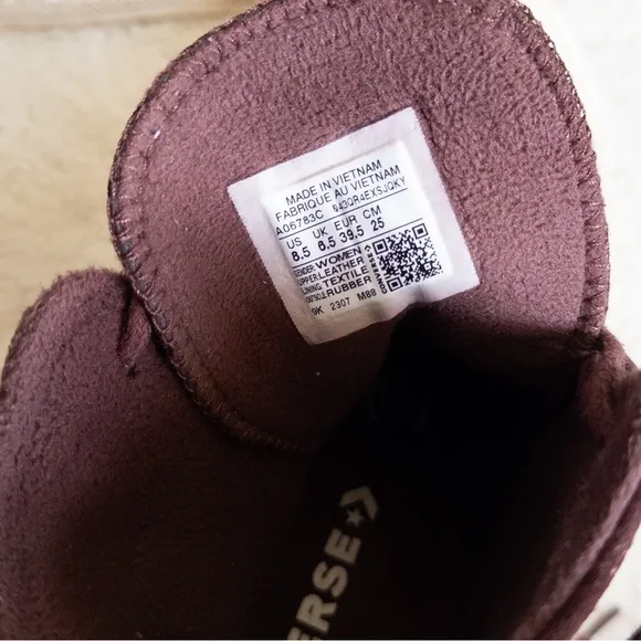 Women's Burgundy High-Top Sneakers