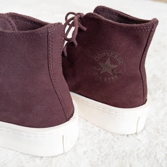 Women's Burgundy High-Top Sneakers