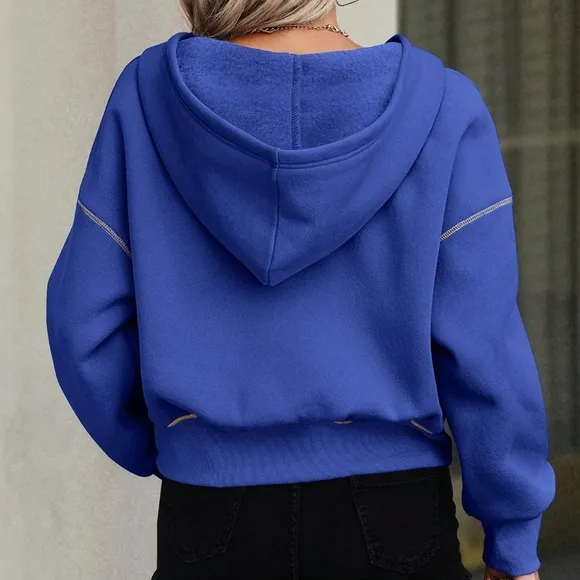 Women's Casual Zip-Up Hooded Sweatshirt, Autumn