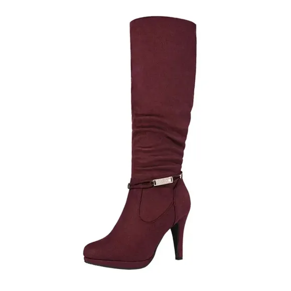 Women's Knee High Platform Heel Boots
