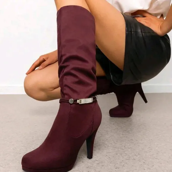 Women's Knee High Platform Heel Boots