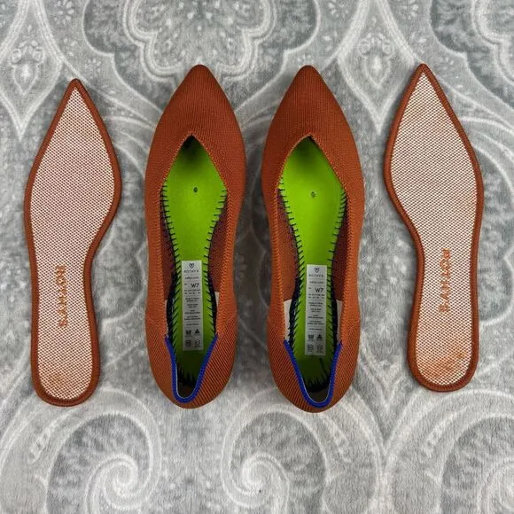Womens Rothys Pointed Toe Flats Color Fawn
