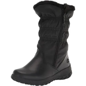 Women's Snow Boots with Zipper Winter Built for Comfort - Black