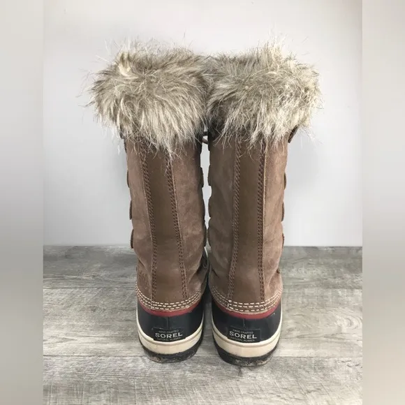 Womens Sorel Joan of Arctic Snow Brown Waterproof Leather Boots NL2429 Size 8