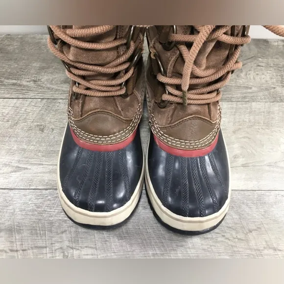 Womens Sorel Joan of Arctic Snow Brown Waterproof Leather Boots NL2429 Size 8