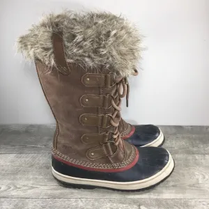 Womens Sorel Joan of Arctic Snow Brown Waterproof Leather Boots NL2429 Size 8