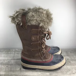 Womens Sorel Joan of Arctic Snow Brown Waterproof Leather Boots NL2429 Size 9