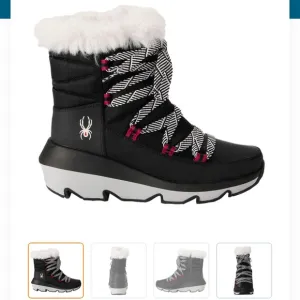 Women's Spyder Camden Black and White Insulated Winter Boots Size 7.5