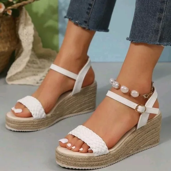 Women's Summer Woven Upper Platform Wedge Sandals