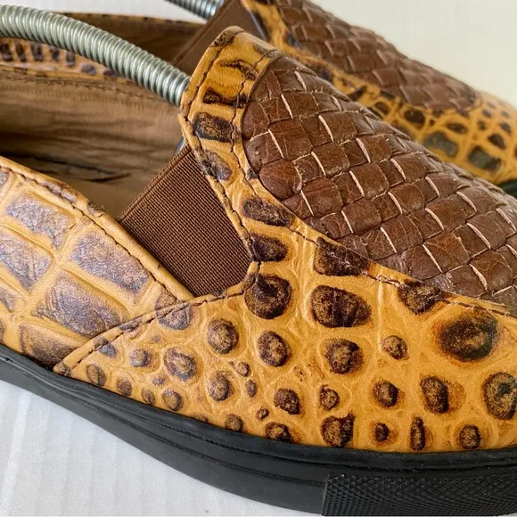 Woven Leather Loafer Slip On Shoes Made In Ghana