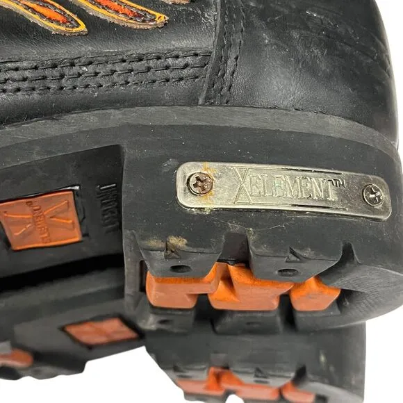 Xelement Moto Boots Women Size 6.5 Black With Flames Leather Chunky Insulated