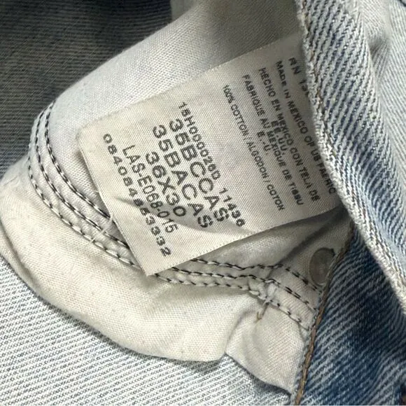Y2K BCC Blues Distressed Light Wash Jeans - Men’s 36x30 - Camo-Lined Rips