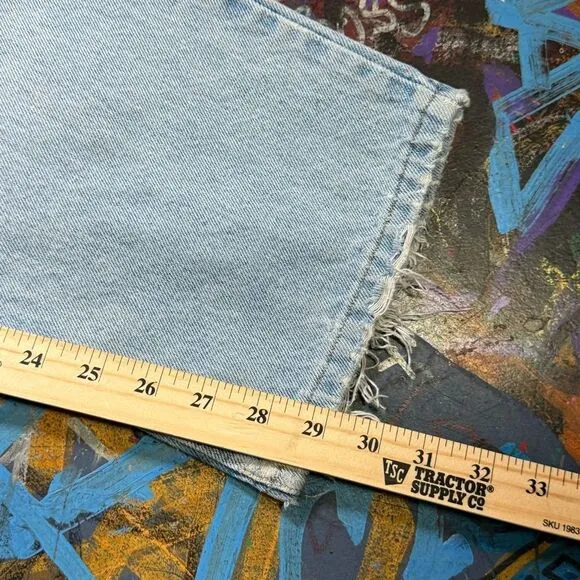 Y2K BCC Blues Distressed Light Wash Jeans - Men’s 36x30 - Camo-Lined Rips