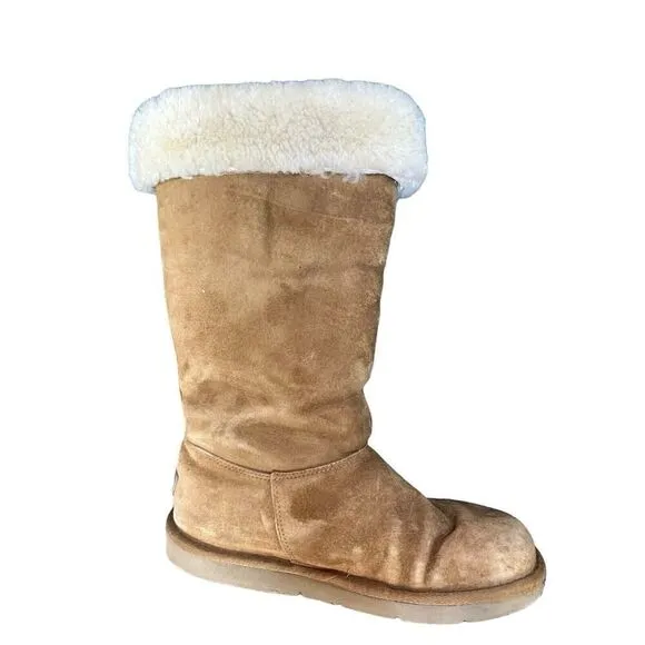 Y2K Snow Bunny UGG Tie Up Lace Boots sz 8