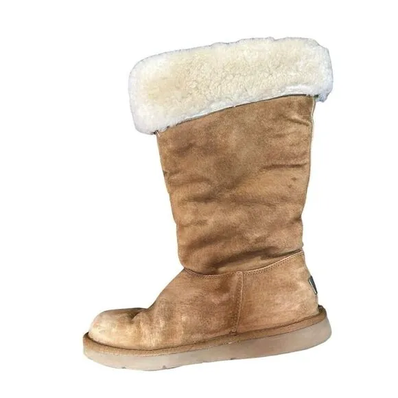 Y2K Snow Bunny UGG Tie Up Lace Boots sz 8