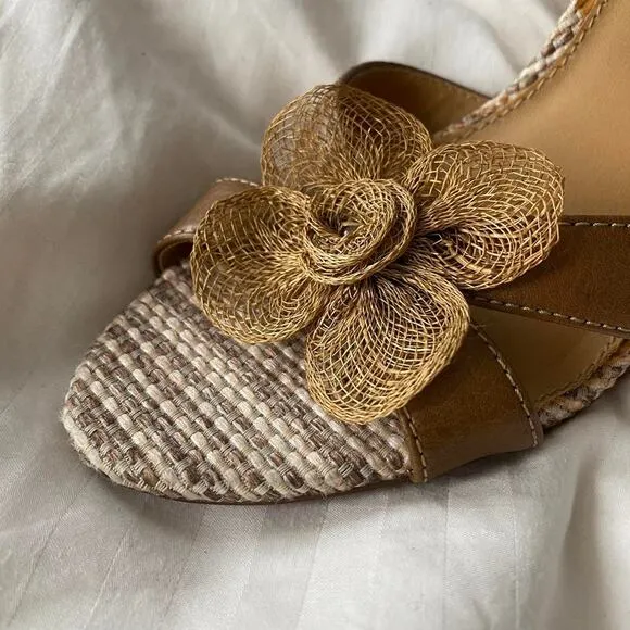 Y2k summer wedges floral embroidered strappy platform sandals