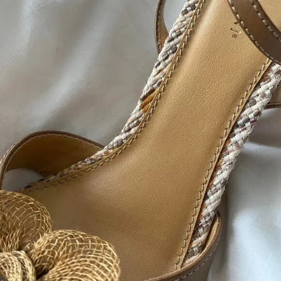 Y2k summer wedges floral embroidered strappy platform sandals
