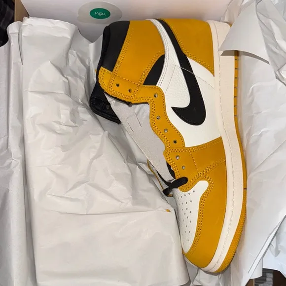 Yellow and Black High-Top Sneakers