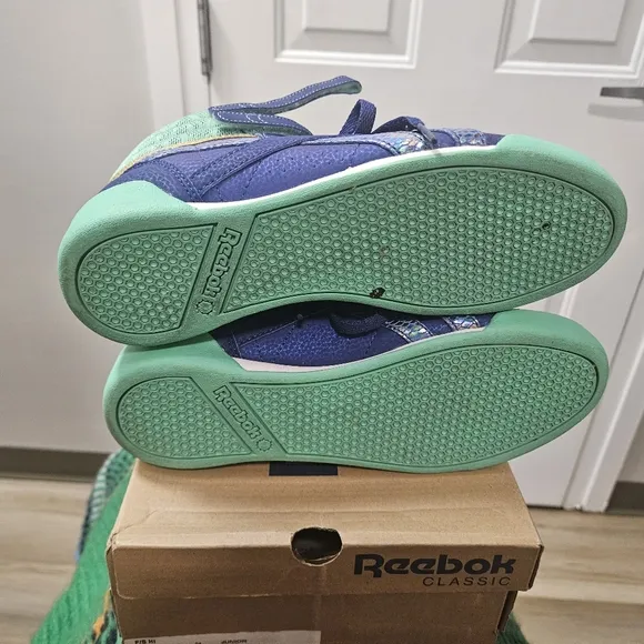 Youth Royal Blue Purple Classic High Top Reebok Sneakers