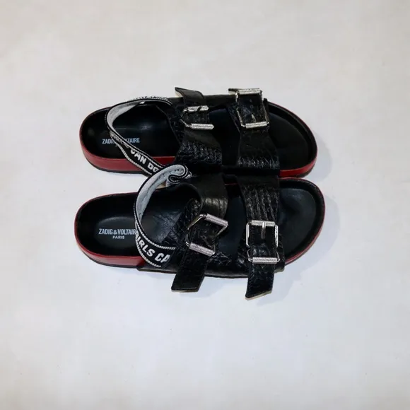 Zadig &amp; Voltaire Alpha Words Sandals in Noir (Black)