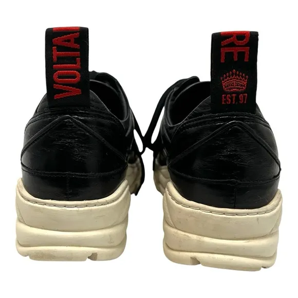 Zadig &amp; Voltaire Blaze Black Genuine Leather Chunky Comfort Sneakers Womens 38