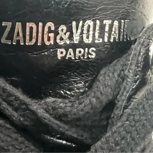 Zadig &amp; Voltaire Blaze Black Genuine Leather Chunky Comfort Sneakers Womens 38