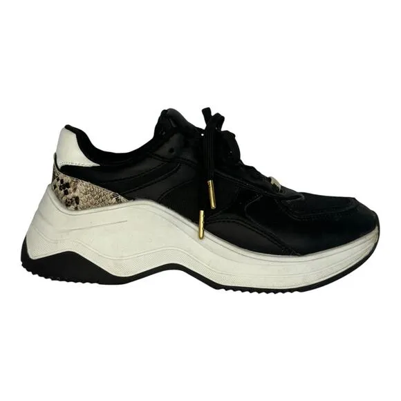 ZARA Animal snake print chunky sneakers brown black white size 6 (36)
