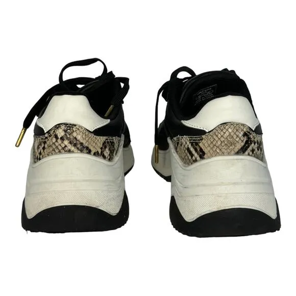 ZARA Animal snake print chunky sneakers brown black white size 6 (36)