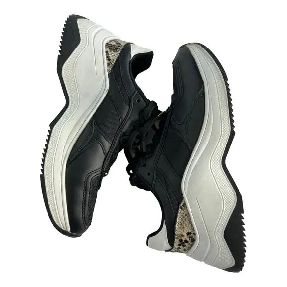 ZARA Animal snake print chunky sneakers brown black white size 6 (36)