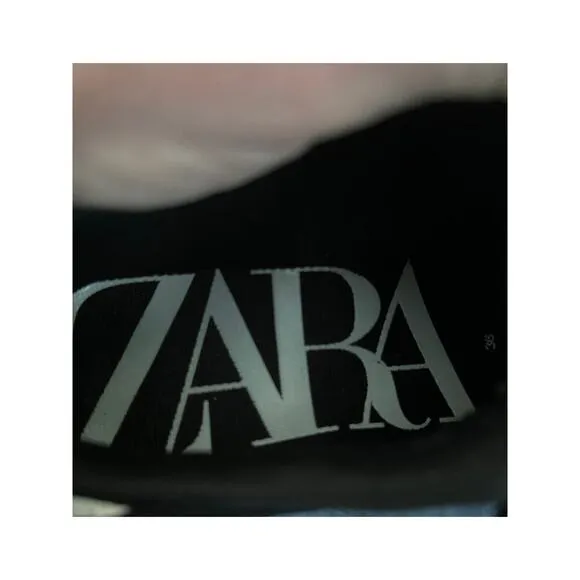 ZARA Animal snake print chunky sneakers brown black white size 6 (36)