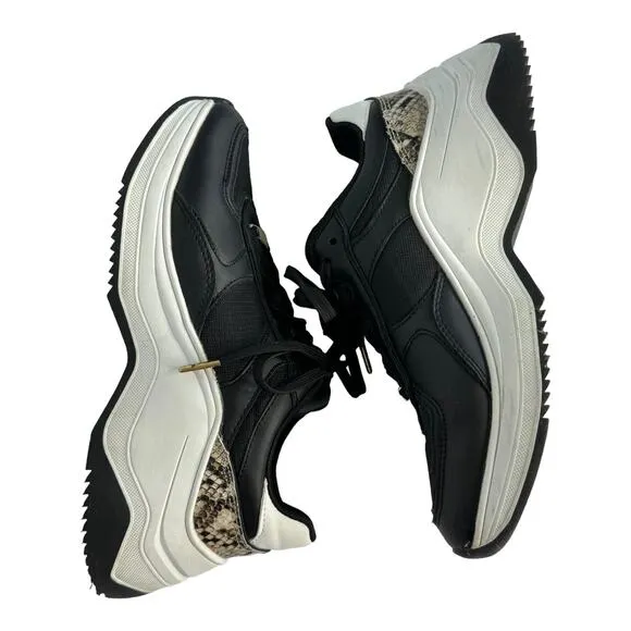 ZARA Animal snake print chunky sneakers brown black white size 6 (36)
