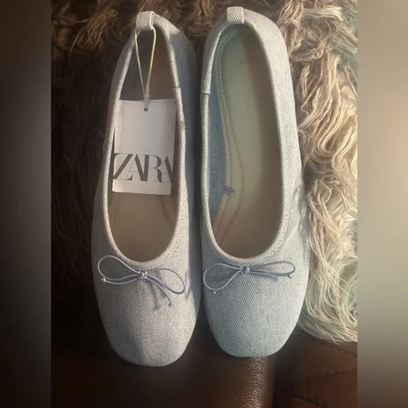 ZARA DENIM BALLET FLATS