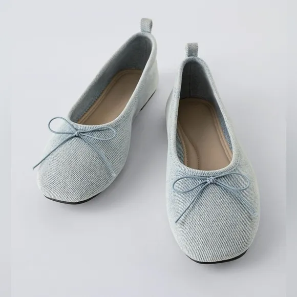 ZARA DENIM BALLET FLATS