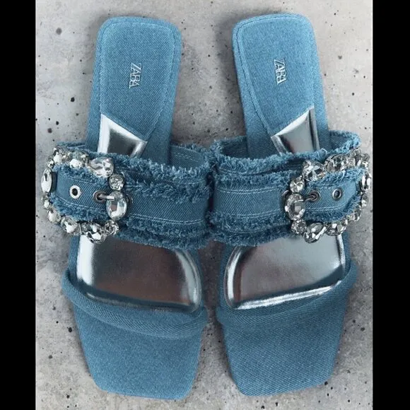 ZARA Embellished Slides