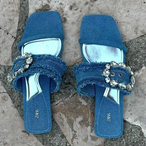 ZARA Embellished Slides