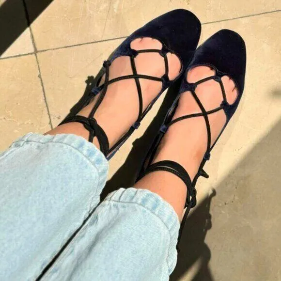 ZARA Flats with Tie Closure NWT
