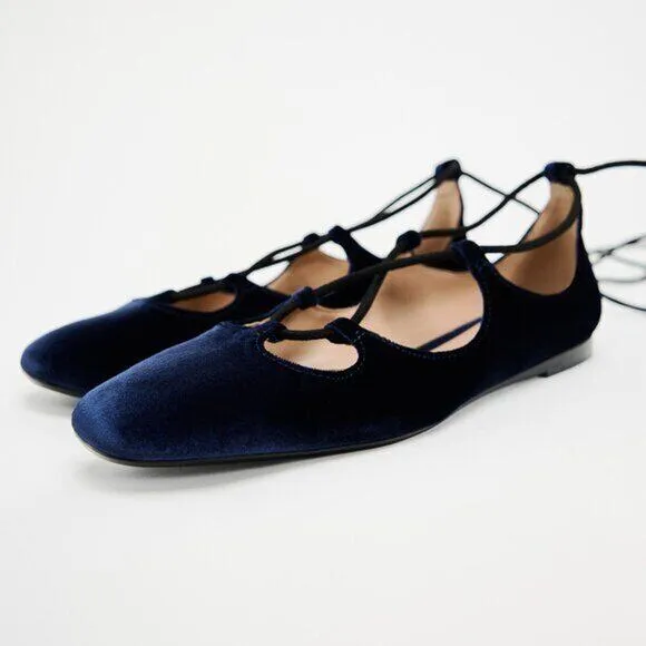 ZARA Flats with Tie Closure NWT