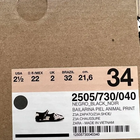 Zara Furskin Leather Ballet Flats