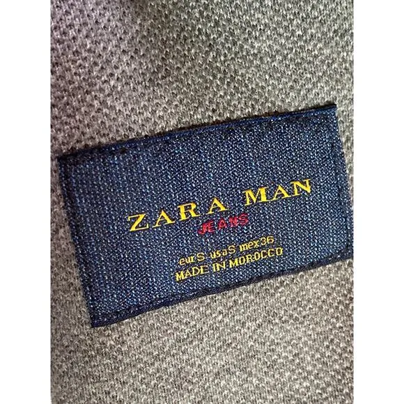 Zara Gray Knit Blazer Interior Cotton Stripes ~ Nautical Prep ~ Men S Women M/L