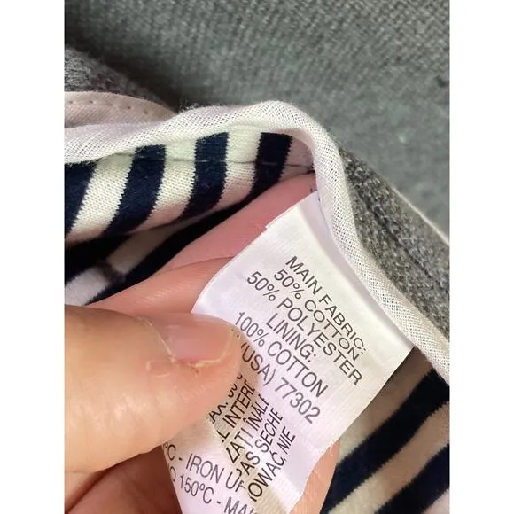 Zara Gray Knit Blazer Interior Cotton Stripes ~ Nautical Prep ~ Men S Women M/L