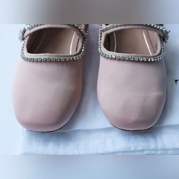 Zara  Jewel Satin-look  Ballet Flats Size 33 = 2